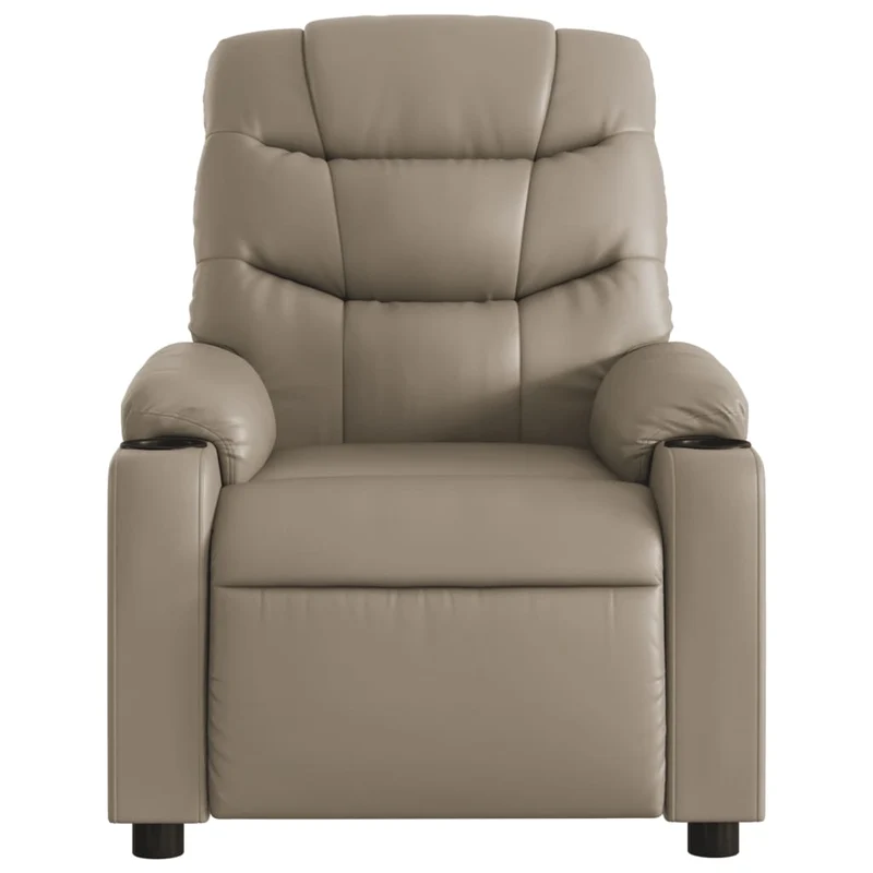 Fauteuil de relaxation TV fonction massage inclinable électrique 6 points de massage en PVC cappuccino DEC027137