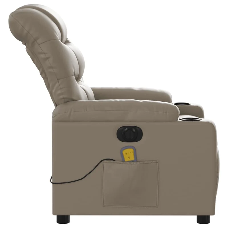 Fauteuil de relaxation TV fonction massage inclinable électrique 6 points de massage en PVC cappuccino DEC027137