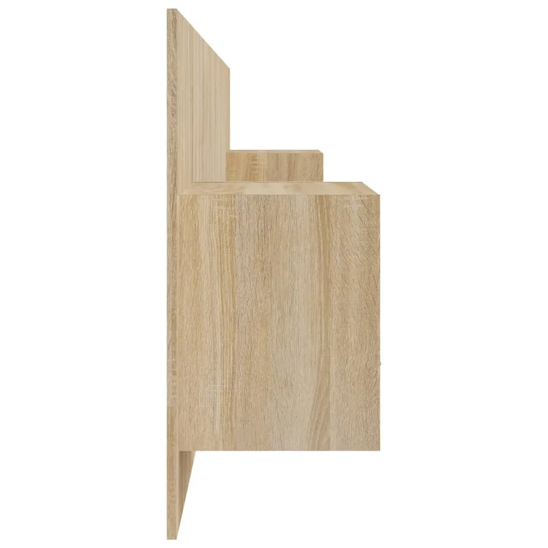 Tête de lit accessoire couchage chambre à coucher meuble avec chevet intégré étagère MDF marron clair TDL0205821
