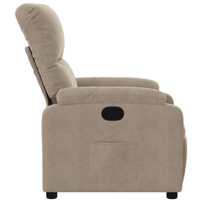 Fauteuil relax TV rembourrage confortable fonction d'inclinaison manuelle en tissu microfibre couleur taupe DEC028206
