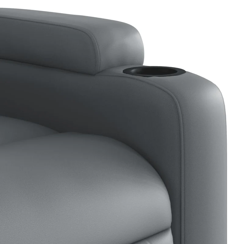 Fauteuil relax TV rembourrage confortable fonction d'inclinaison manuelle en PVC gris DEC027978