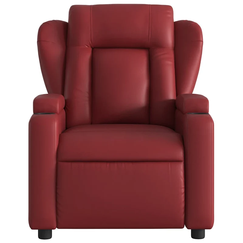 Fauteuil de relaxation TV fonction massage inclinable électrique en PVC rouge bordeaux DEC027238