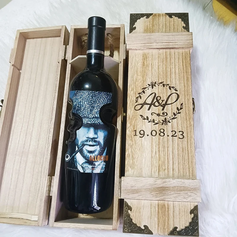 Caisse bouteille de vin personnalisée Rustica