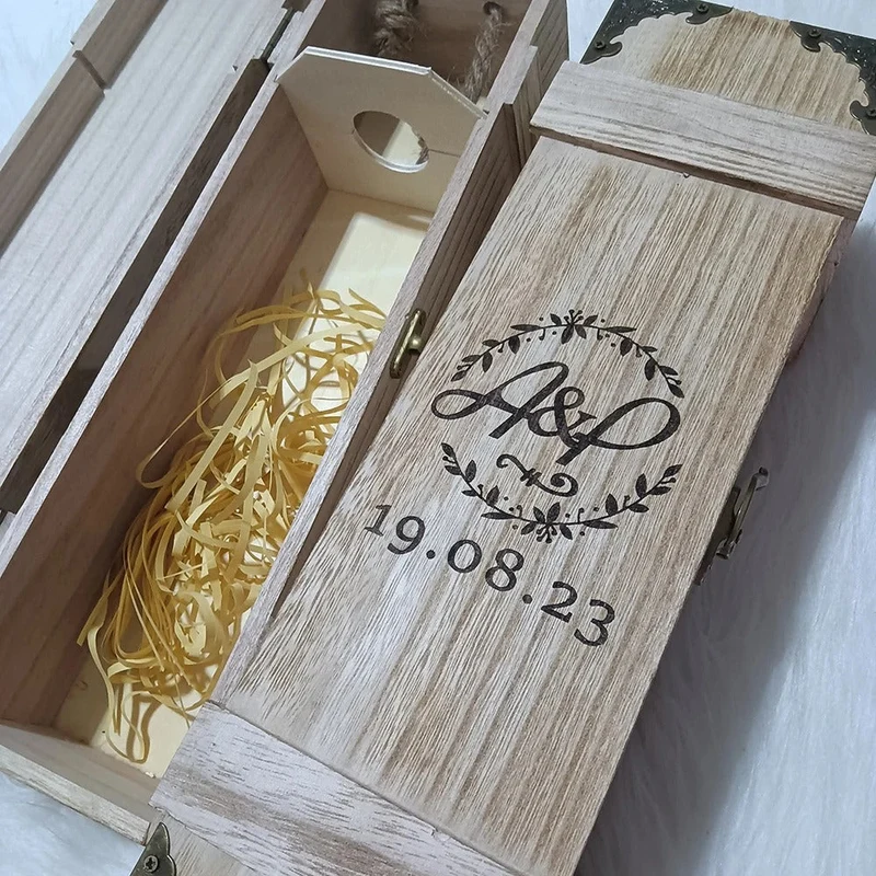Caisse bouteille de vin personnalisée Rustica