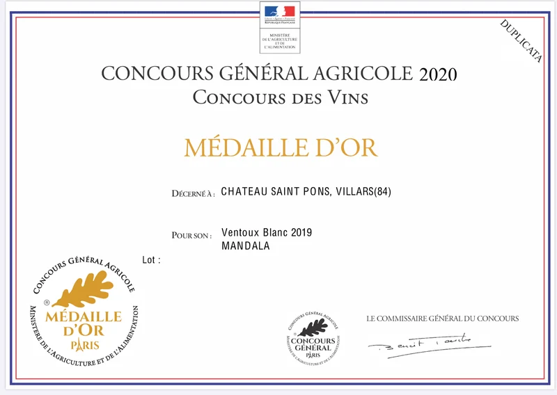 Mandala Blanc Roussanne - AOC Ventoux 2024 Vin Biologique HVE