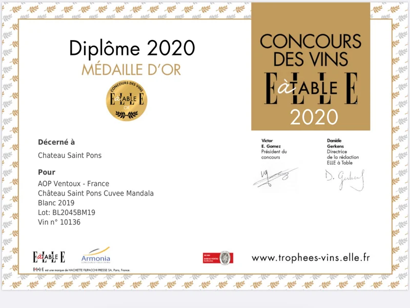 Mandala Blanc Roussanne - AOC Ventoux 2024 Vin Biologique HVE