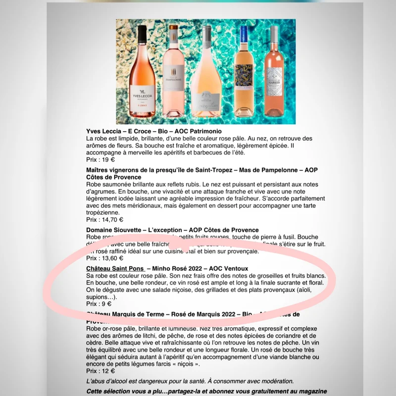 Minho Rosé - AOC Ventoux 2024 Vin Biologique HVE