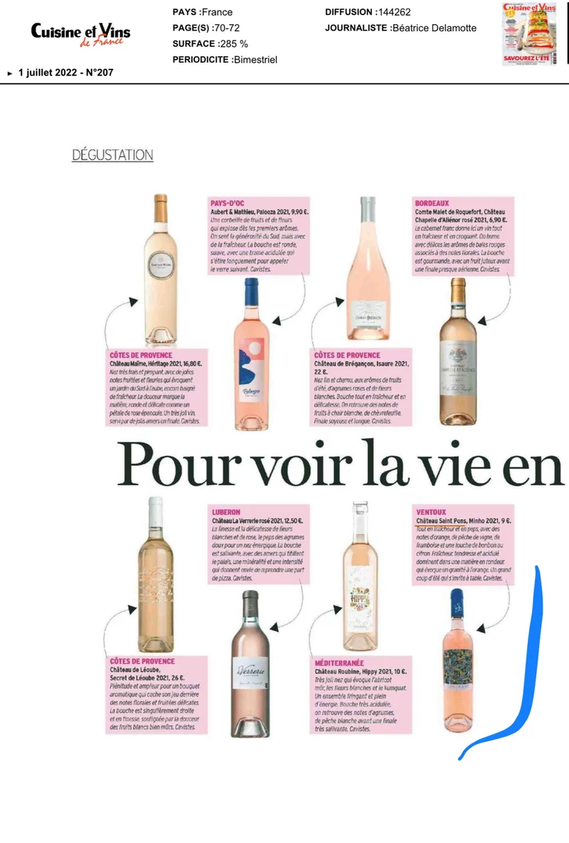 Minho Rosé - AOC Ventoux 2024 Vin Biologique HVE