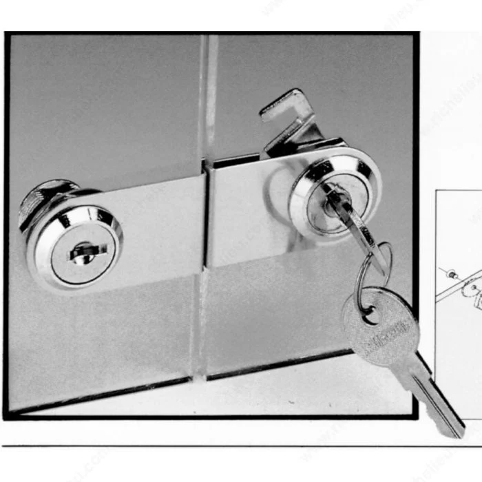 Serrures jumelles pour porte de verre