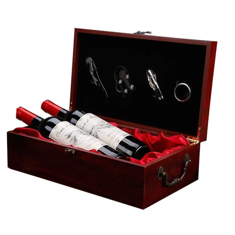 Boite en Bois Bouteille de Vin Bacchus