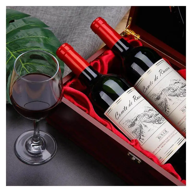 Boite en Bois Bouteille de Vin Bacchus