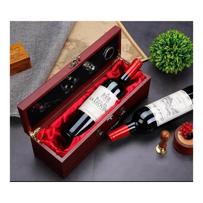 Boite en Bois Bouteille de Vin Bacchus