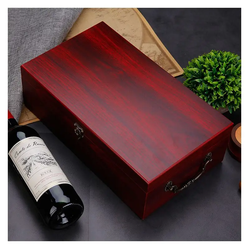 Boite en Bois Bouteille de Vin Bacchus