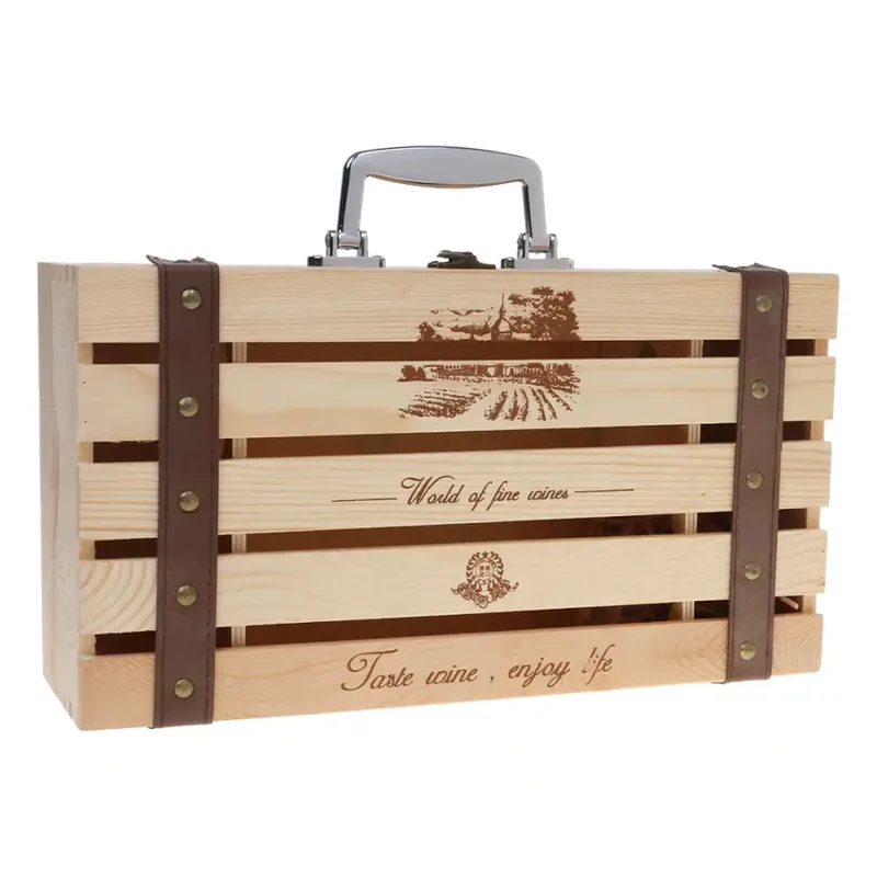 Caisse Vin Bois Attaché-Case