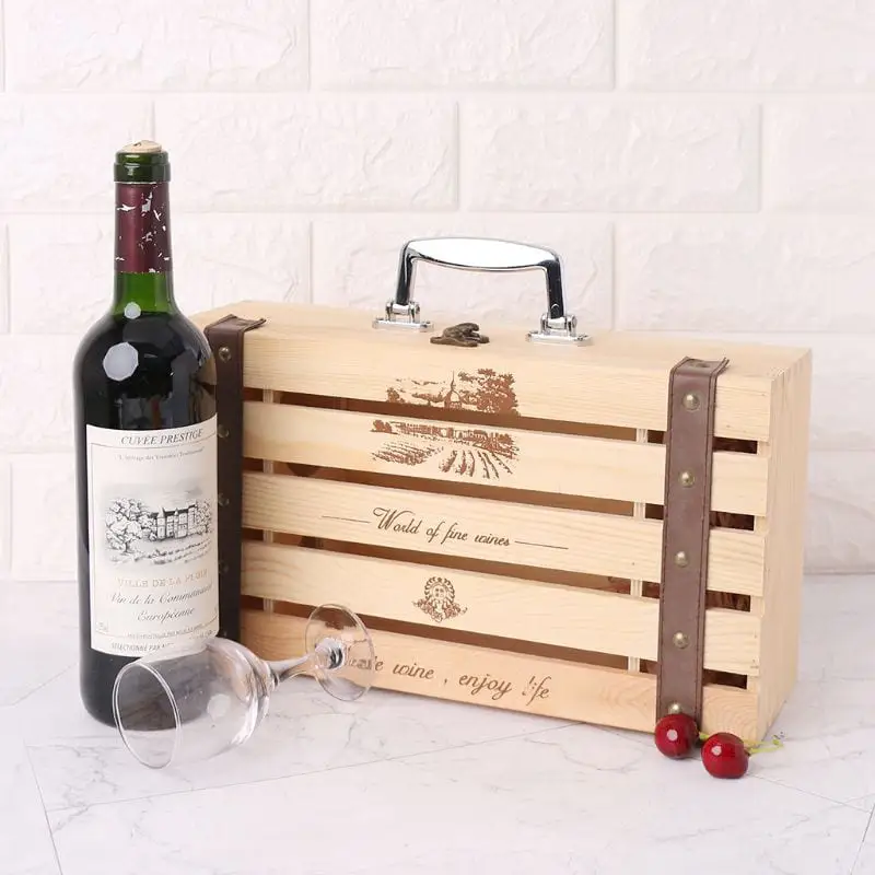 Caisse Vin Bois Attaché-Case