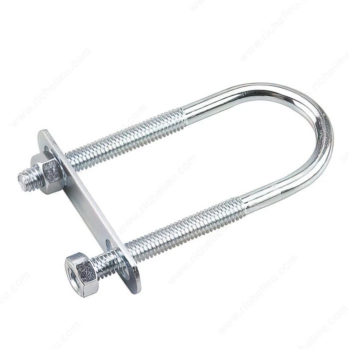 Boulon en forme de U avec plaque et écrous hexagonaux