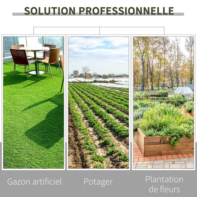 Lot de 2 toiles de paillage anti mauvaises herbes 50 x 100 cm perméables indéchirables polyvalentes jardin en PP noir 21_0004385