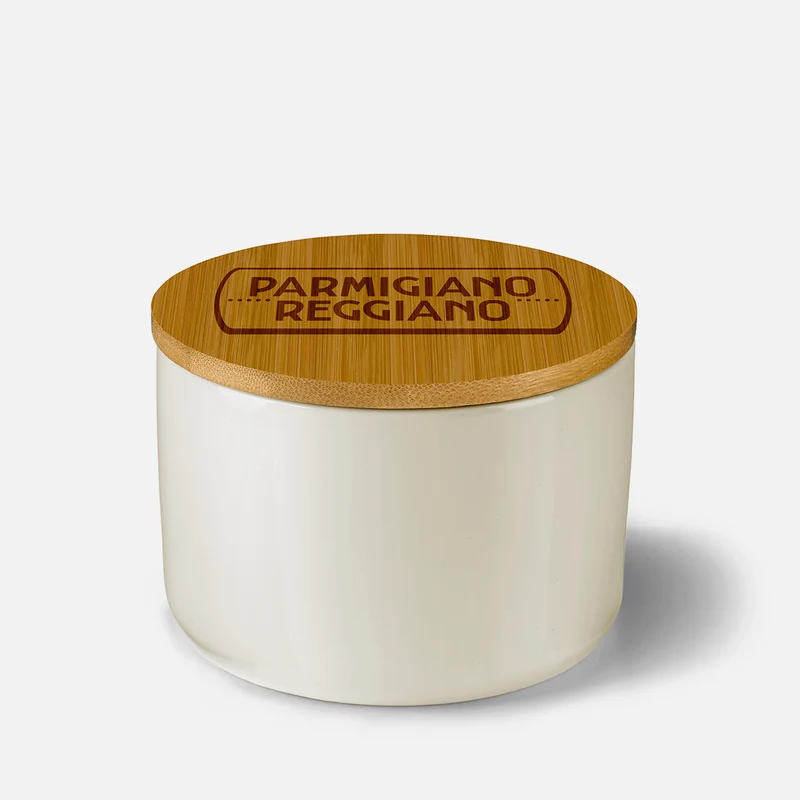 Parmigiano Reggiano Grated Cheese Container with Bamboo Lid