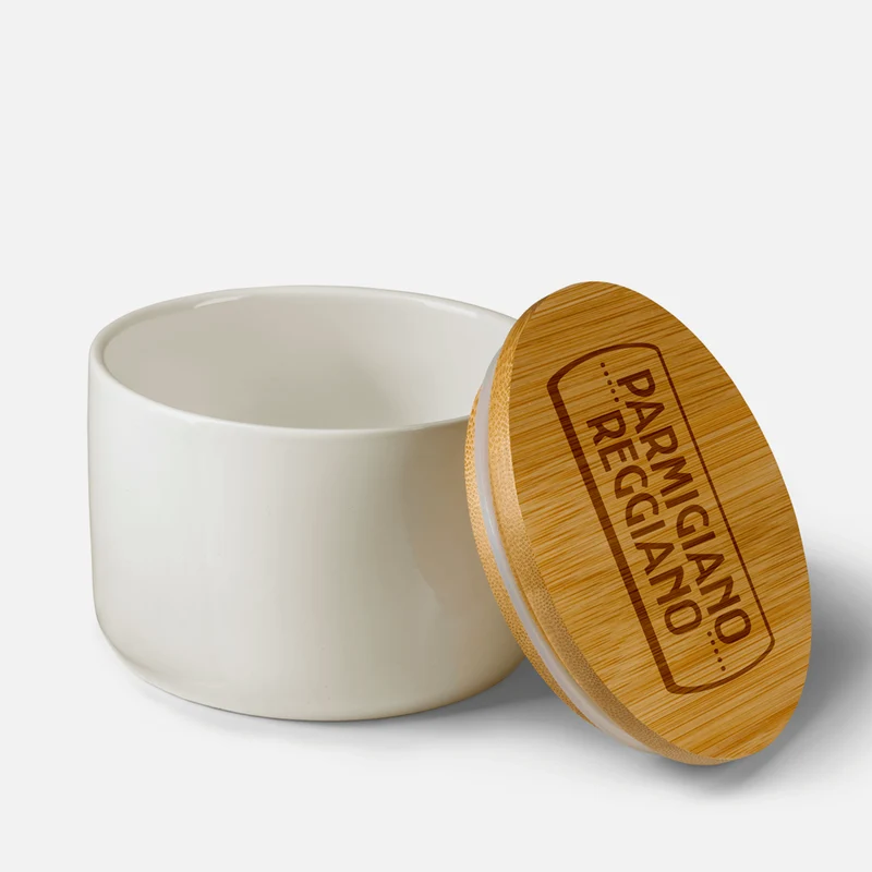 Parmigiano Reggiano Grated Cheese Container with Bamboo Lid