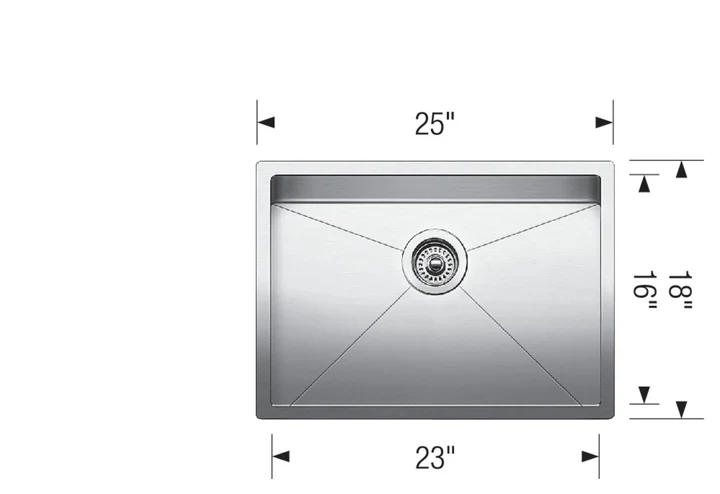 Évier Blanco Radius 10 U large sous-plan - Inox