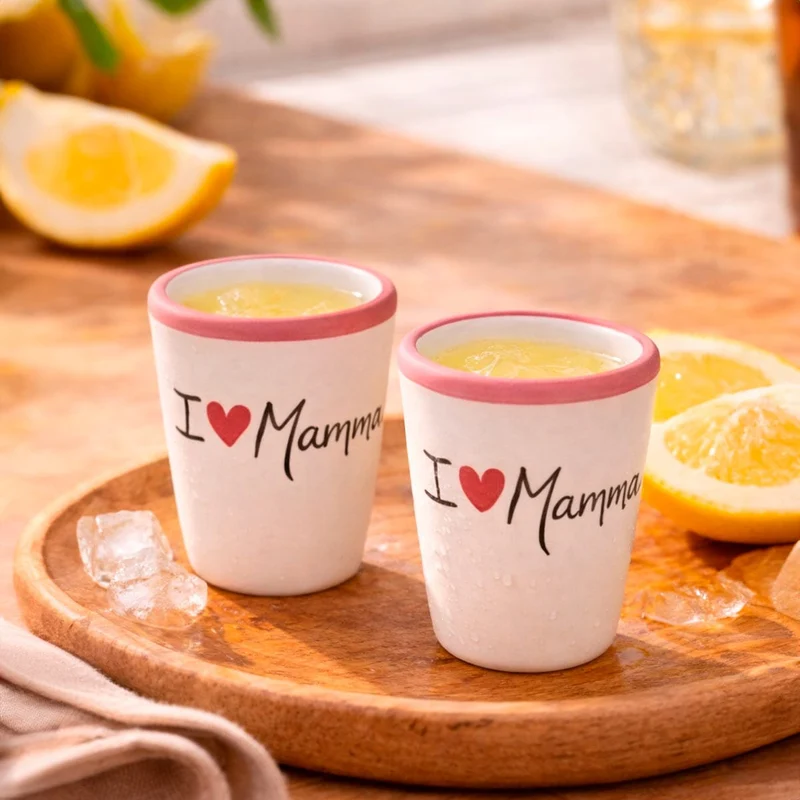 Love Mamma Limoncello Cups (Set of 2) – Handmade Italian Ceramic