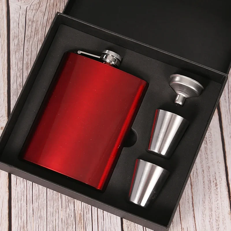 Flasque alcool acier rouge