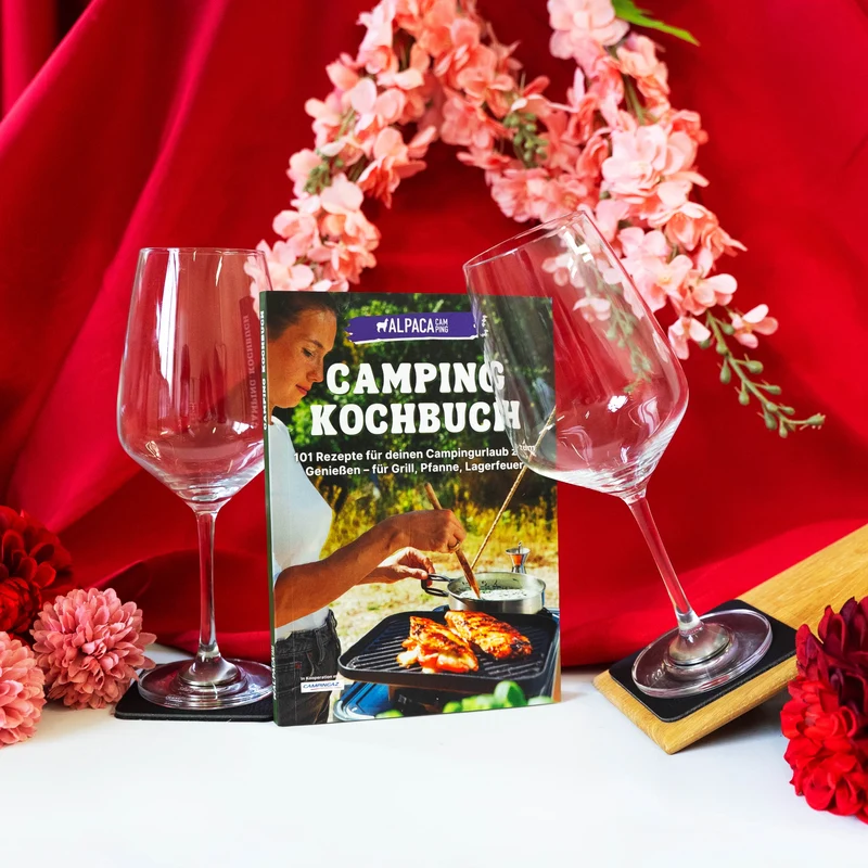 Magnet-Kristallgläser WEIN inkl. Camping Kochbuch