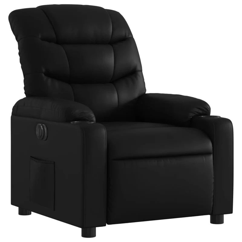 Fauteuil relax TV fonction d'inclinaison électrique très confortable en PVC noir DEC028470