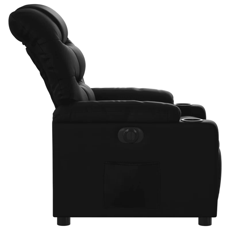 Fauteuil relax TV fonction d'inclinaison électrique très confortable en PVC noir DEC028470