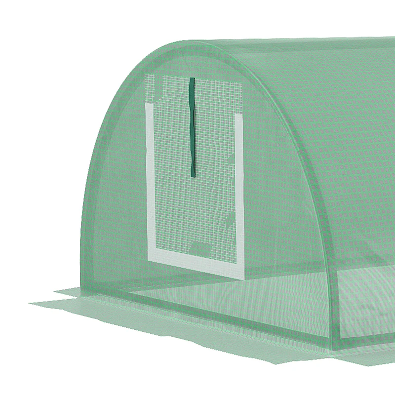 Mini serre tunnel pour tomates 200 x 80 x 45 cm ventilation optimale bâche renforcée compacte moderne en acier vert 21_0004278