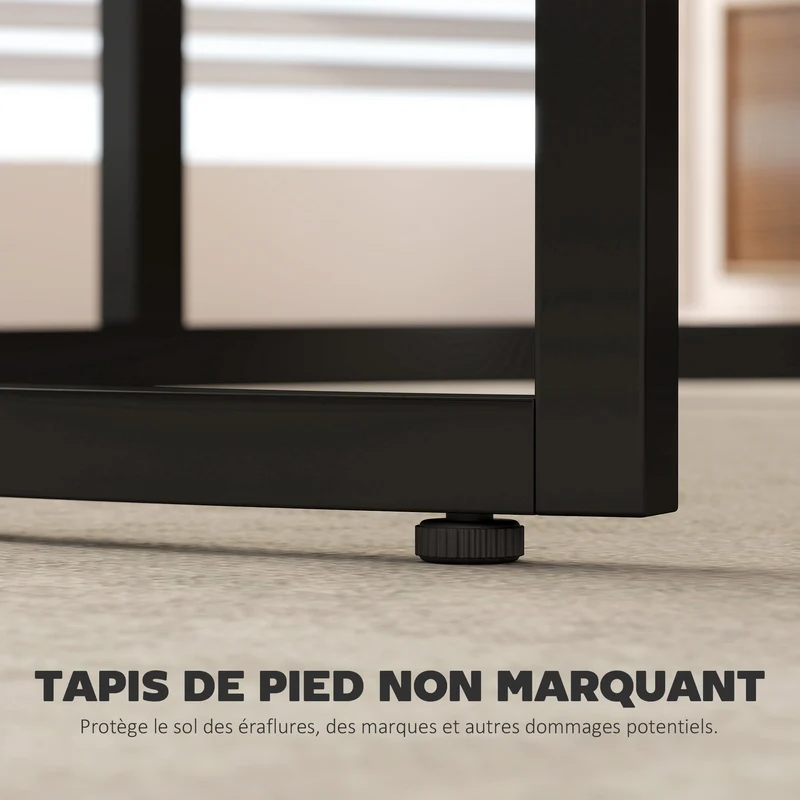 Lot de 2 tables basses gigognes empilables 78,5 x 78,5 x 46,5 cm gain de place salon industriel moderne en MDF noir 21_0001813