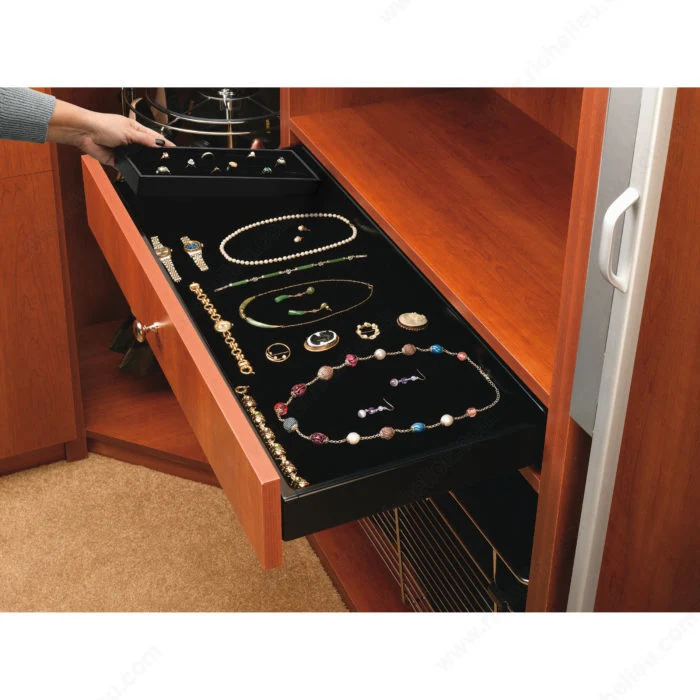 Écrin pour bagues en velours noir Rev-A-Shelf