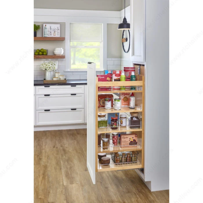 Armoire coulissante en bois avec coulisses Rev-A-Shelf