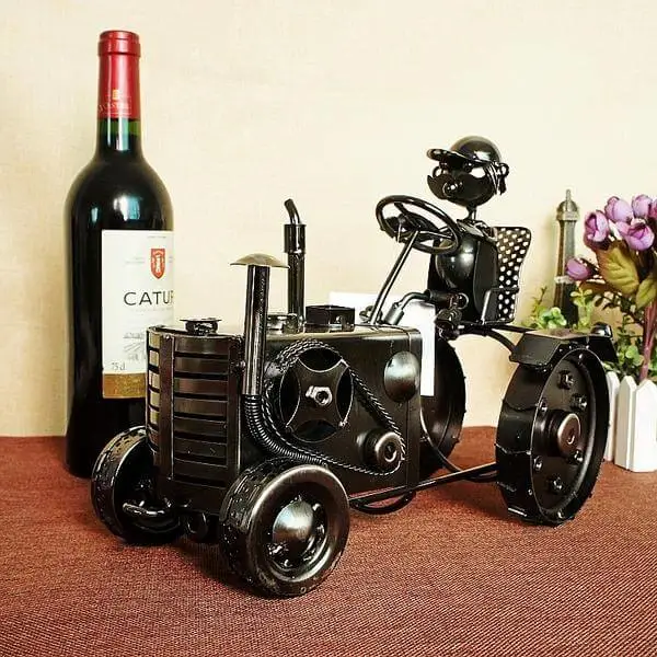 Porte Bouteille Tracteur d'Acier