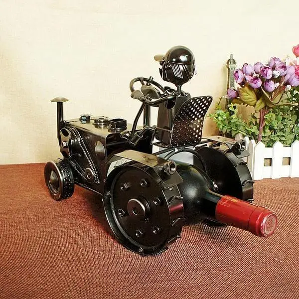 Porte Bouteille Tracteur d'Acier