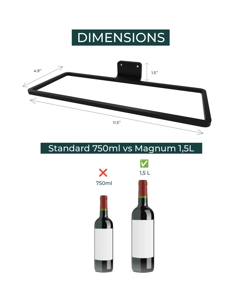 Single Magnum 1.5L Wall Mounted Wine Rack