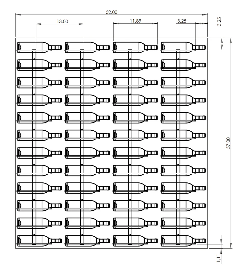 Wine Wall Kit for 48 Bottles (Center-Frame)