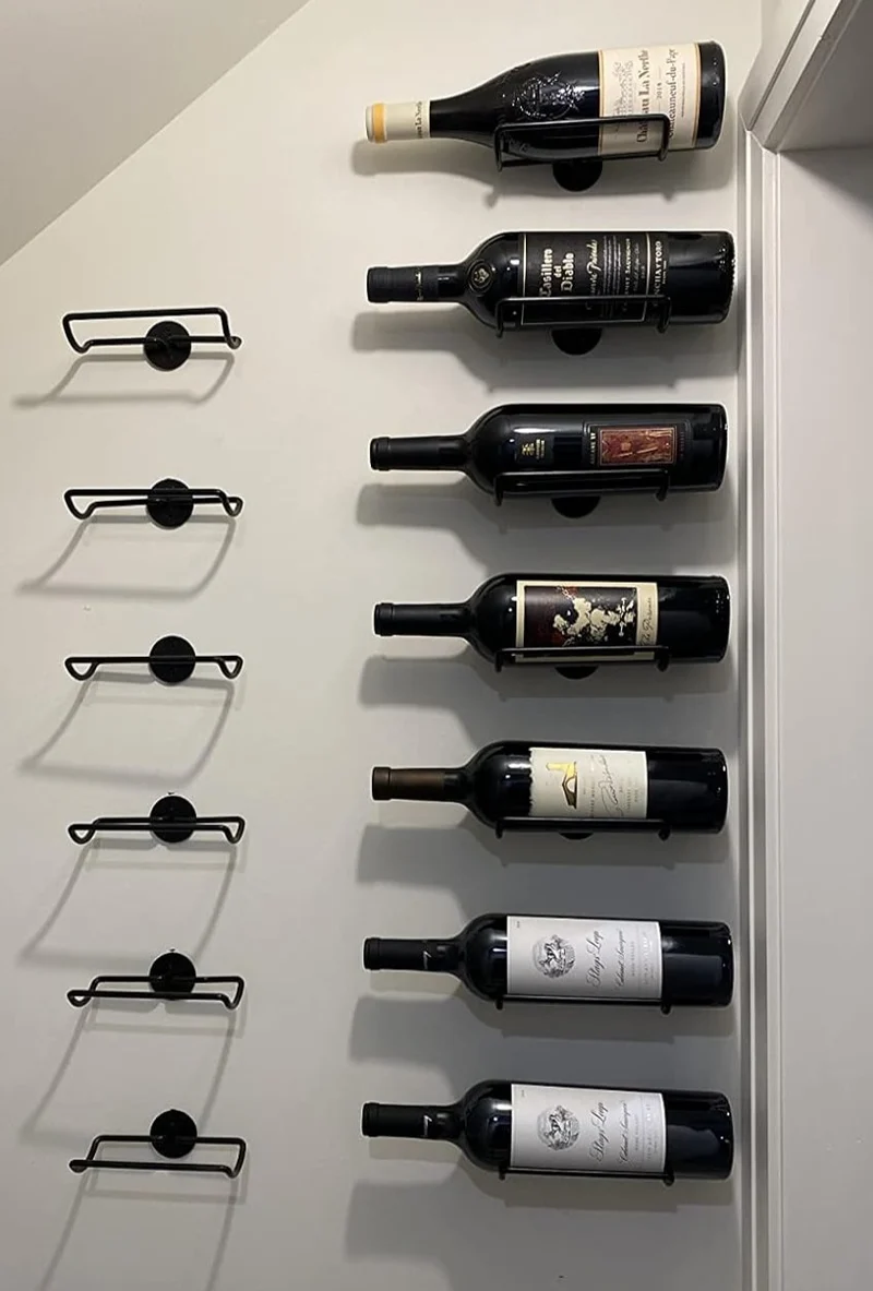 Wall-Mount Single Wine Rack (Set of 6)
