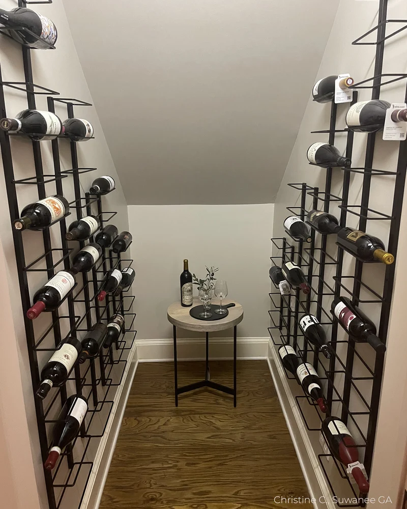 Double Frame Wall-Mounted Wine Rack | Label-View Metal Wine Display