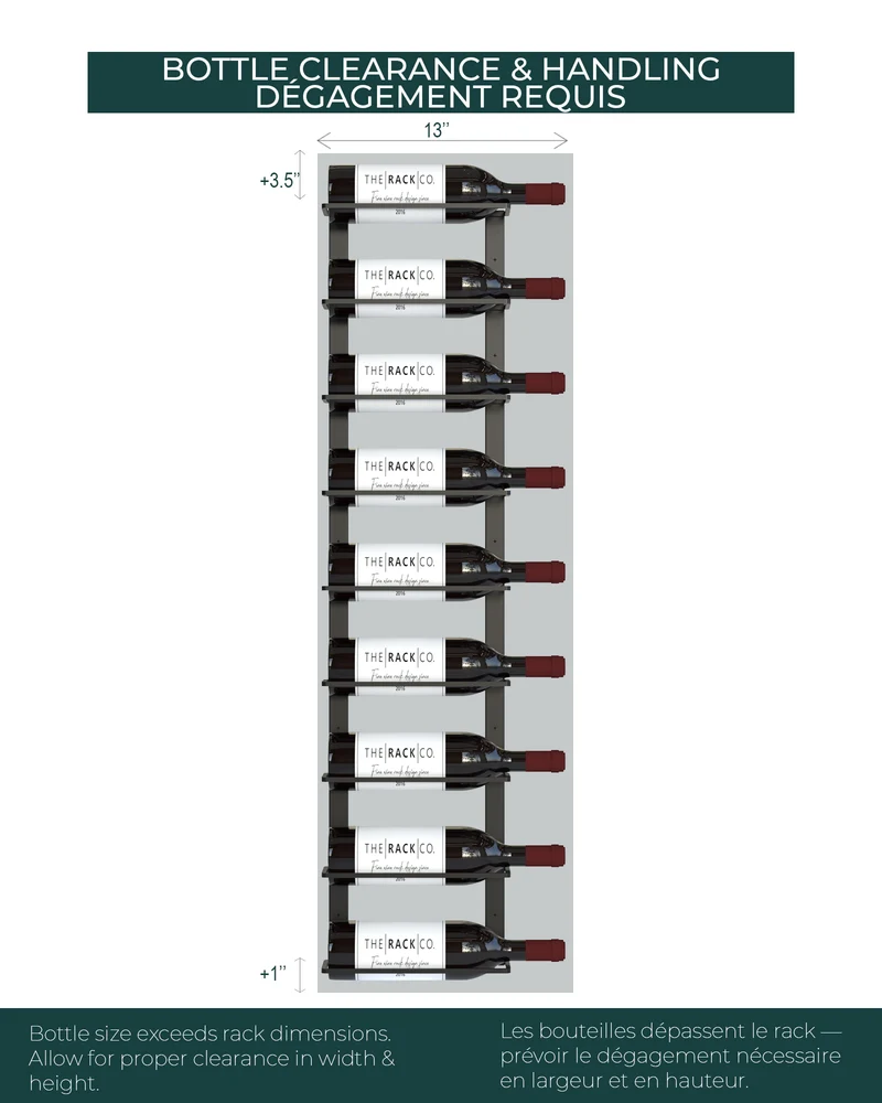 Double Frame Wall-Mounted Wine Rack | Label-View Metal Wine Display