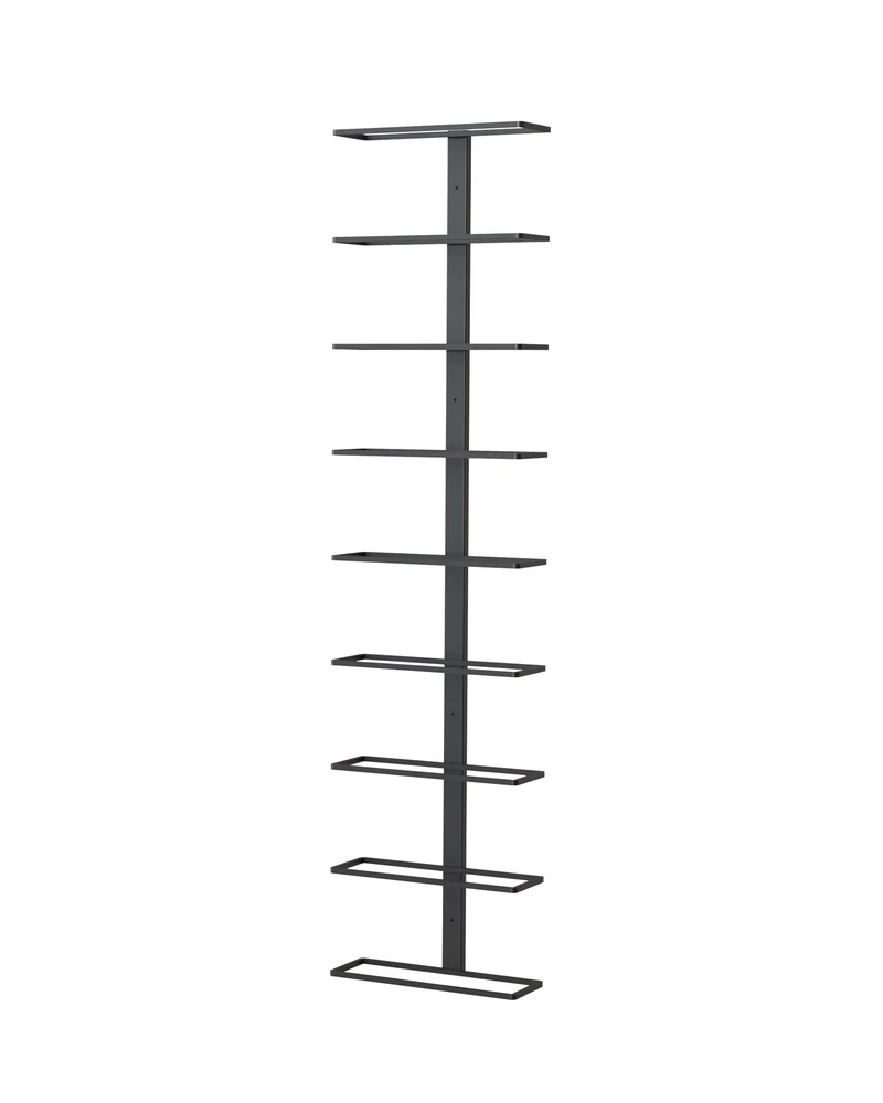 Center Frame Wall-Mounted Wine Rack | Label-View Metal Wine Display