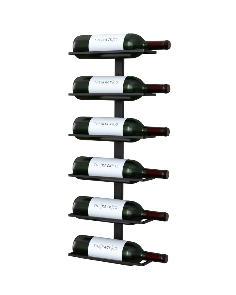 Center Frame Wall-Mounted Wine Rack | Label-View Metal Wine Display
