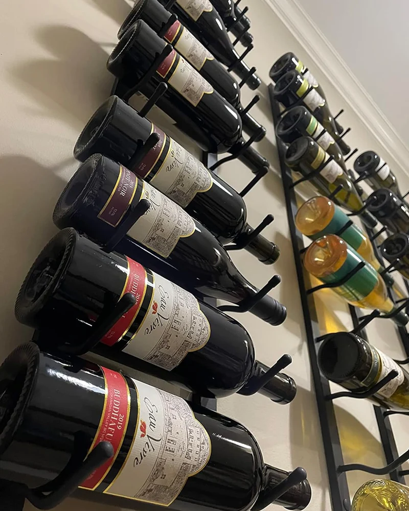 Classic Wall Mounted Wine Rack | Label-View Metal Wine Display