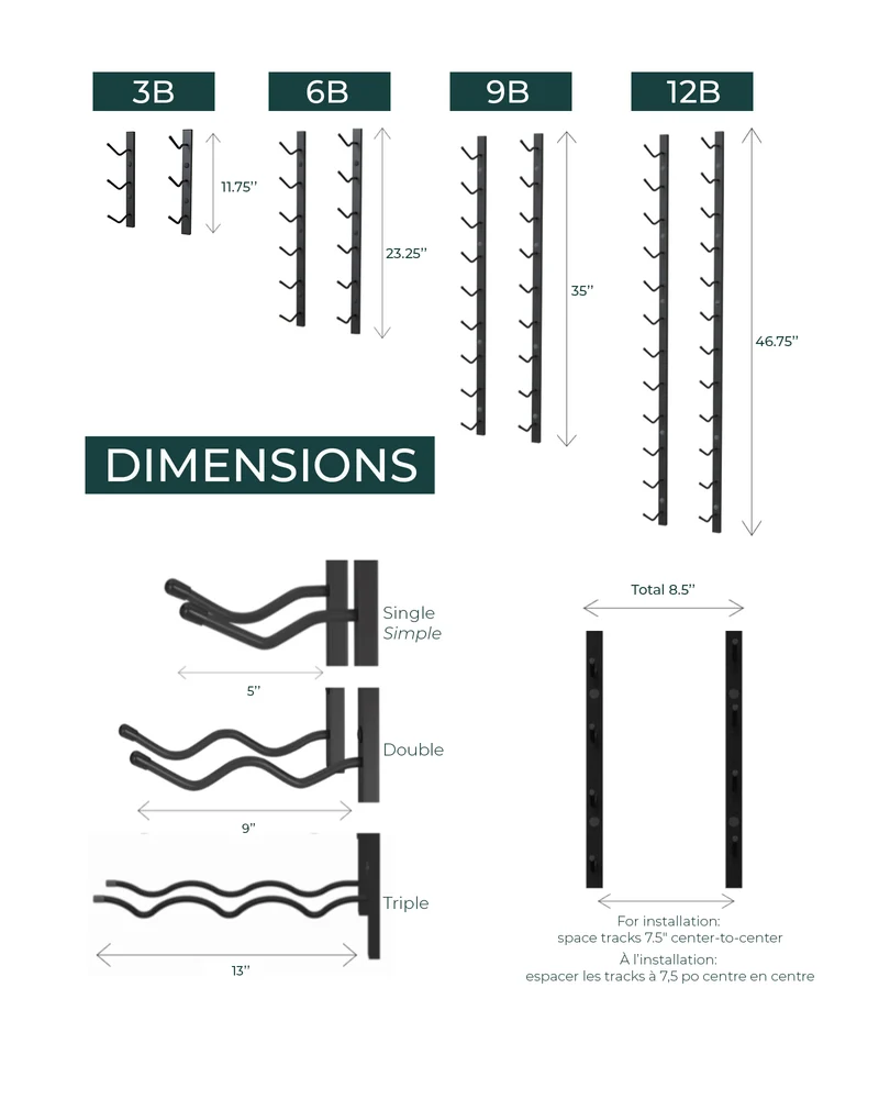 Classic Wall Mounted Wine Rack | Label-View Metal Wine Display