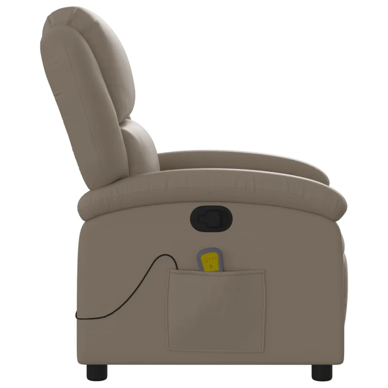 Fauteuil de relaxation TV fonction massage inclinable 6 points de massage en PC cappuccino DEC026882