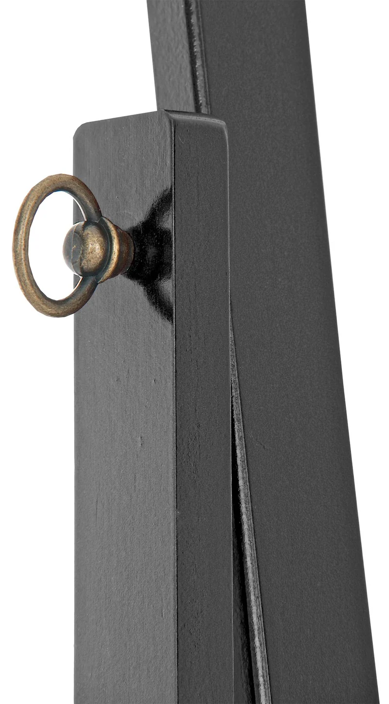 Miroir sur pied avec roulettes cadre en bois noir miroir est inclinable 10_0003728