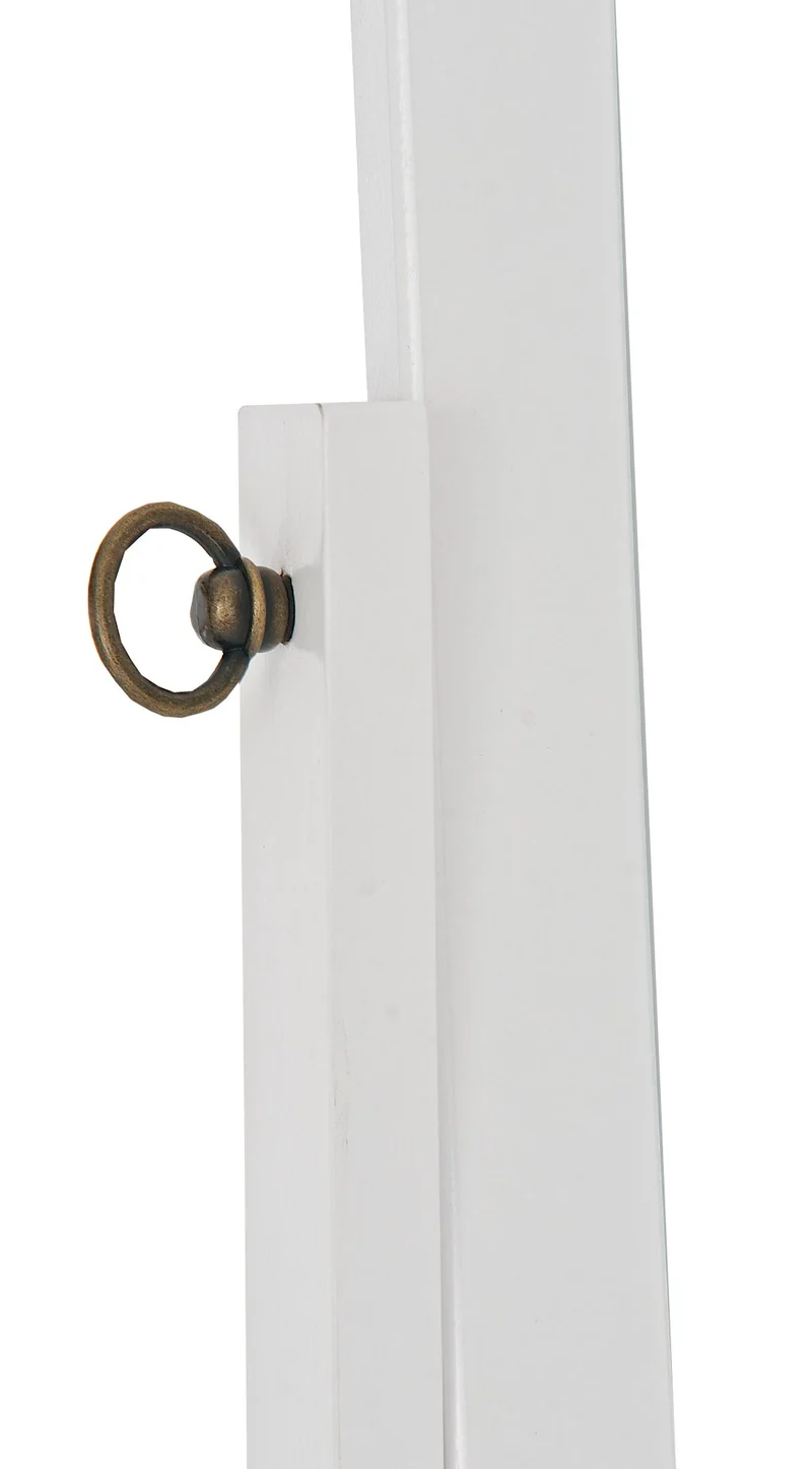 Miroir sur pied avec roulettes forme miroir rectangle 113 x 28 cm en bois blanc 10_0003726