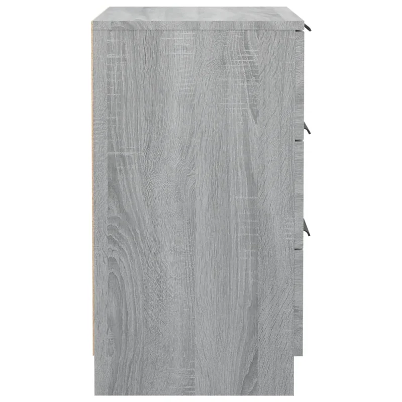 Lot de 2 tables de chevet avec 3 tiroirs 40 x 36 x 65 cm bois d'ingénierie gris DEC035714