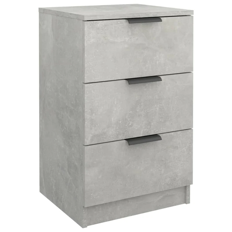 Lot de 2 tables de chevet avec tiroirs 40 x 36 x 65 cm bois d'ingénierie gris DEC035387