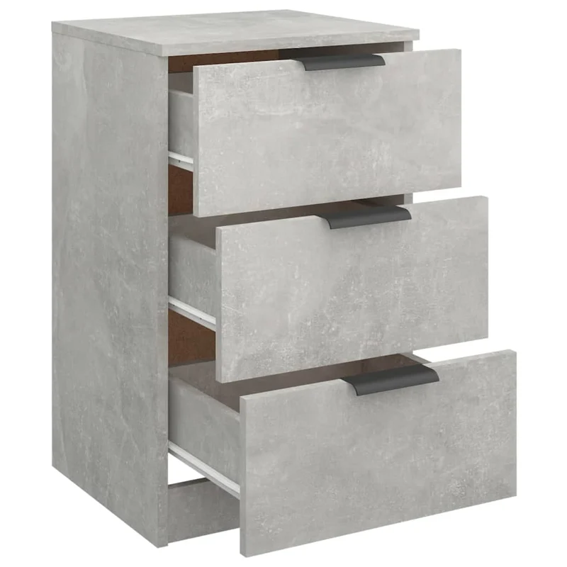Lot de 2 tables de chevet avec tiroirs 40 x 36 x 65 cm bois d'ingénierie gris DEC035387